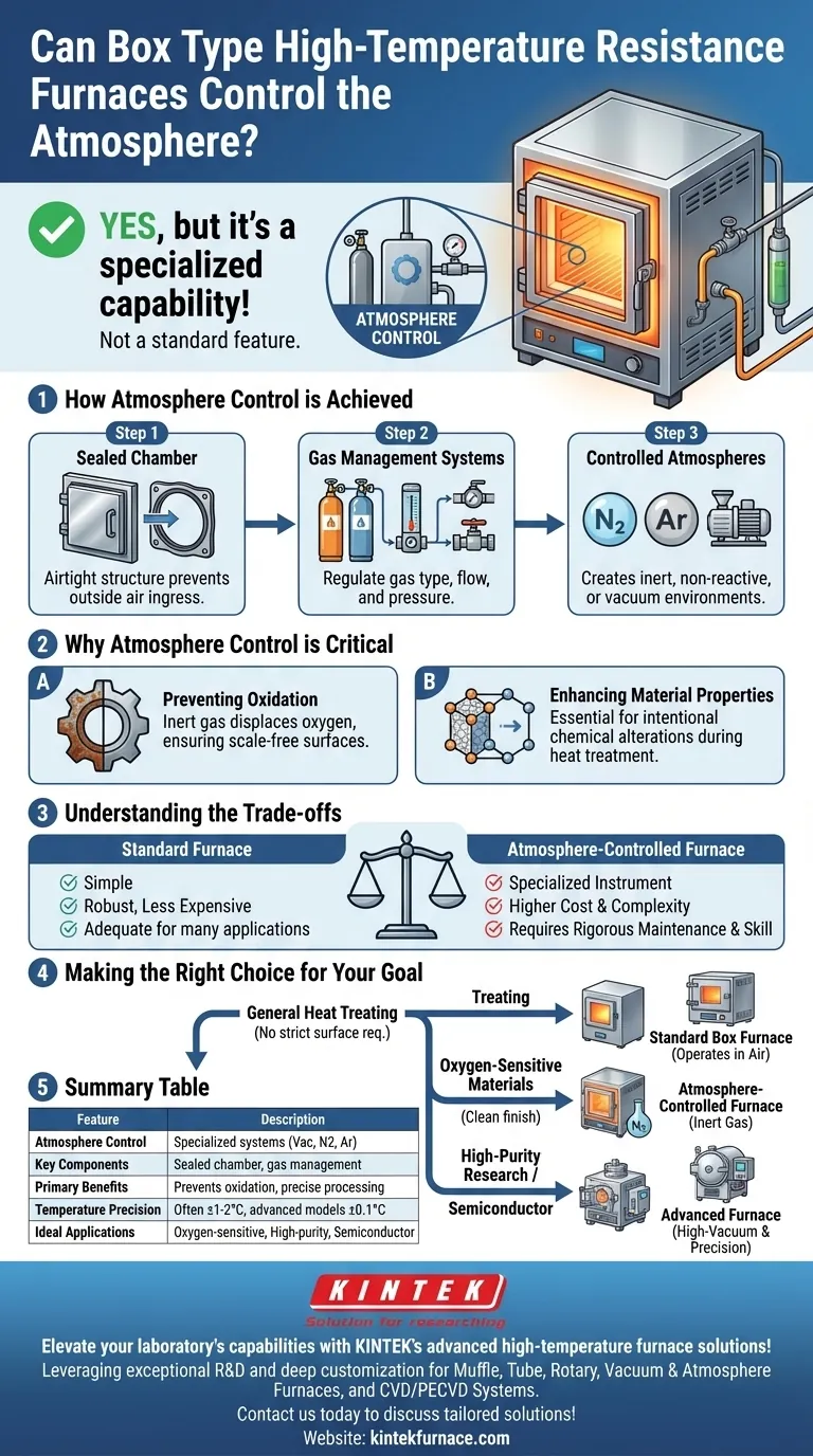 Fornos de resistência de alta temperatura tipo caixa podem controlar a atmosfera? Desvende a Precisão no Processamento de Materiais Guia Visual