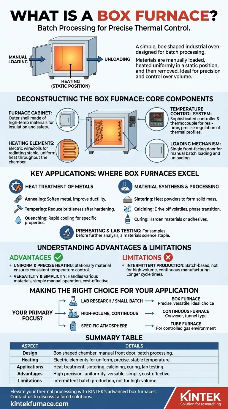 Cos'è un forno a muffola e quali sono le sue caratteristiche principali? Scopri le soluzioni versatili di riscaldamento a lotti Guida Visiva