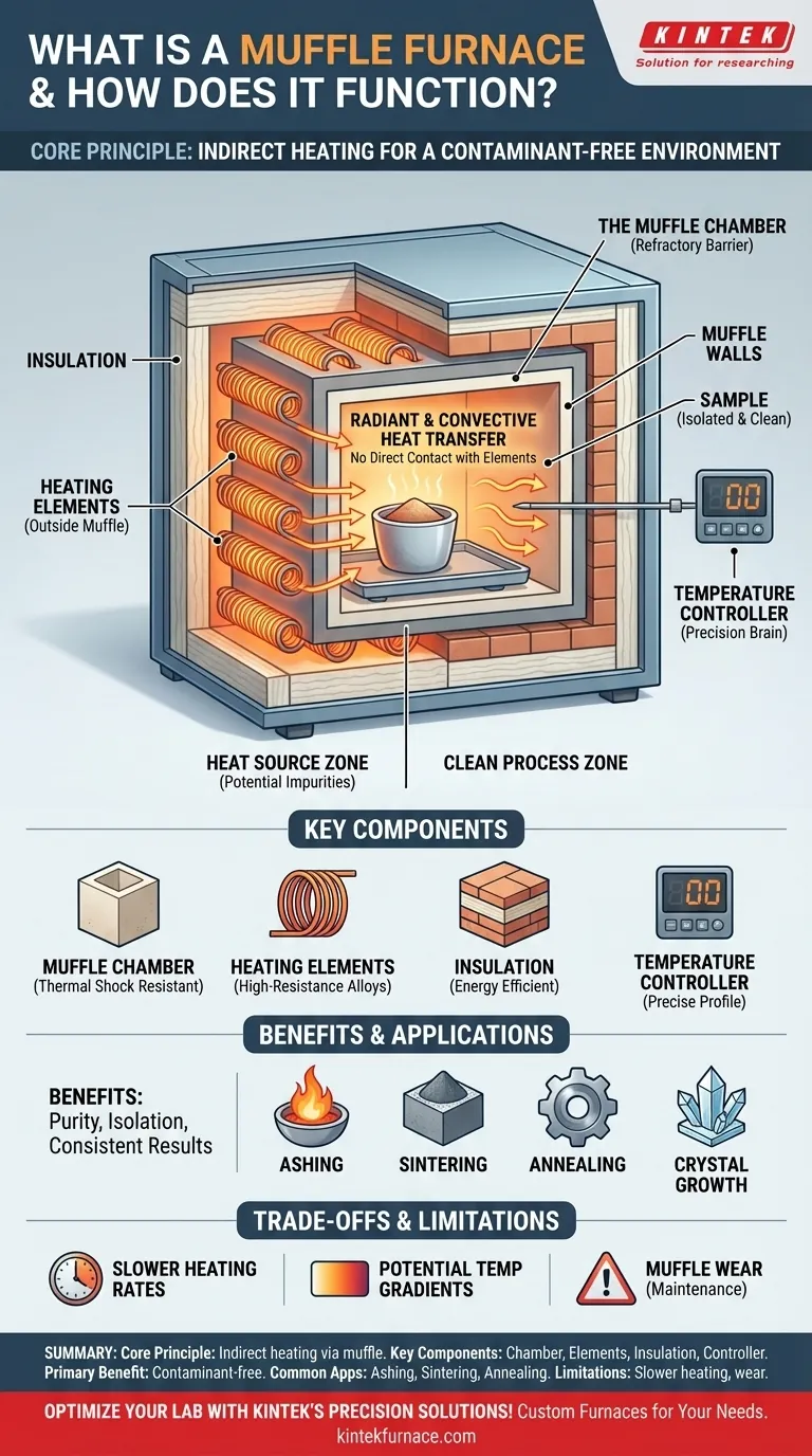 O que é um forno mufla e como ele geralmente funciona? Domine o Aquecimento Indireto para Resultados Puros Guia Visual