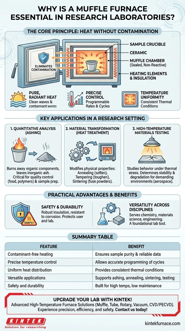 Perché un forno a muffola è essenziale nei laboratori di ricerca? Sblocca il riscaldamento di precisione per risultati accurati Guida Visiva