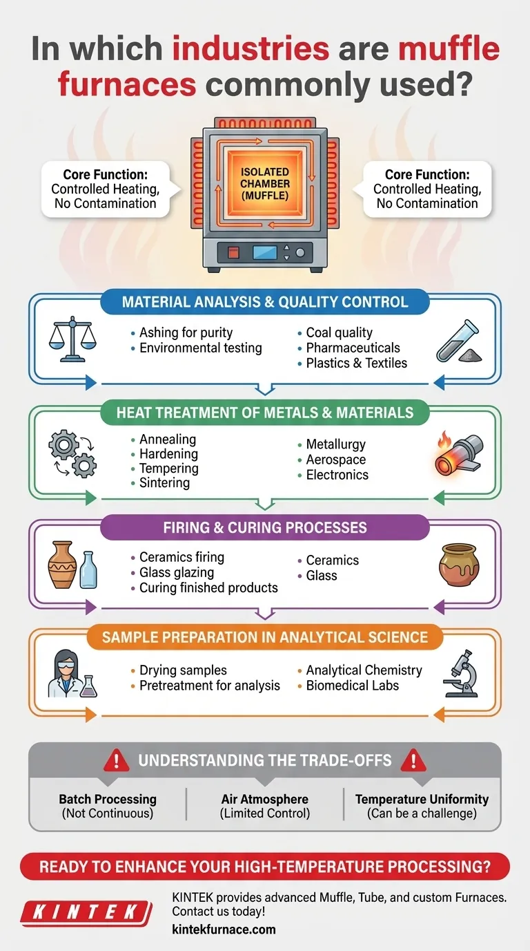 In which industries are muffle furnaces commonly used? Essential for Clean High-Temp Processing Visual Guide