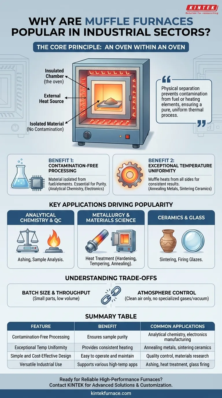 Perché i forni a muffola sono popolari nei settori industriali? Scopri i loro vantaggi chiave per un riscaldamento pulito e preciso Guida Visiva