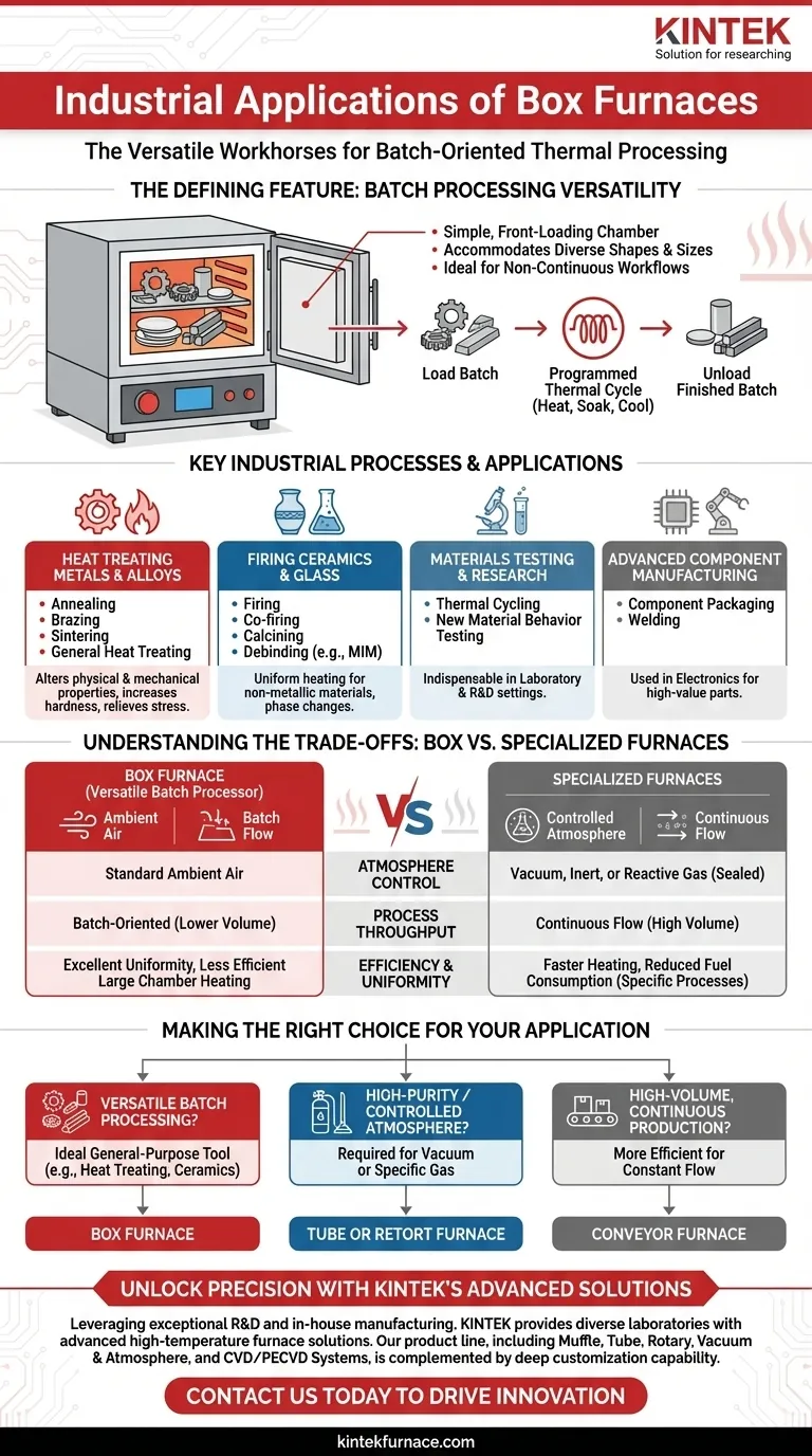 How are box furnaces used in industrial applications? Versatile Batch Processing for Heat Treating and More Visual Guide