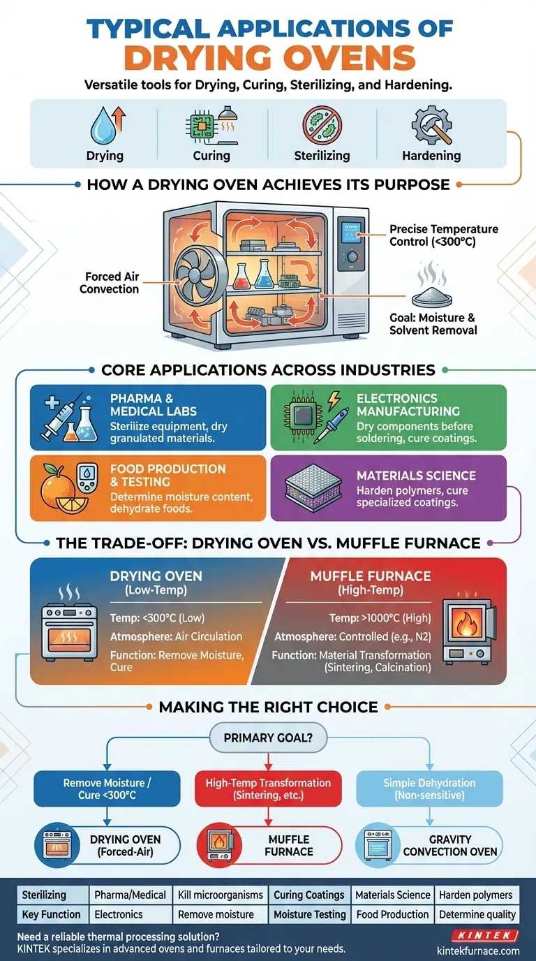 乾燥オーブンの典型的な用途は何ですか？実験室と産業における重要な用途 ビジュアルガイド