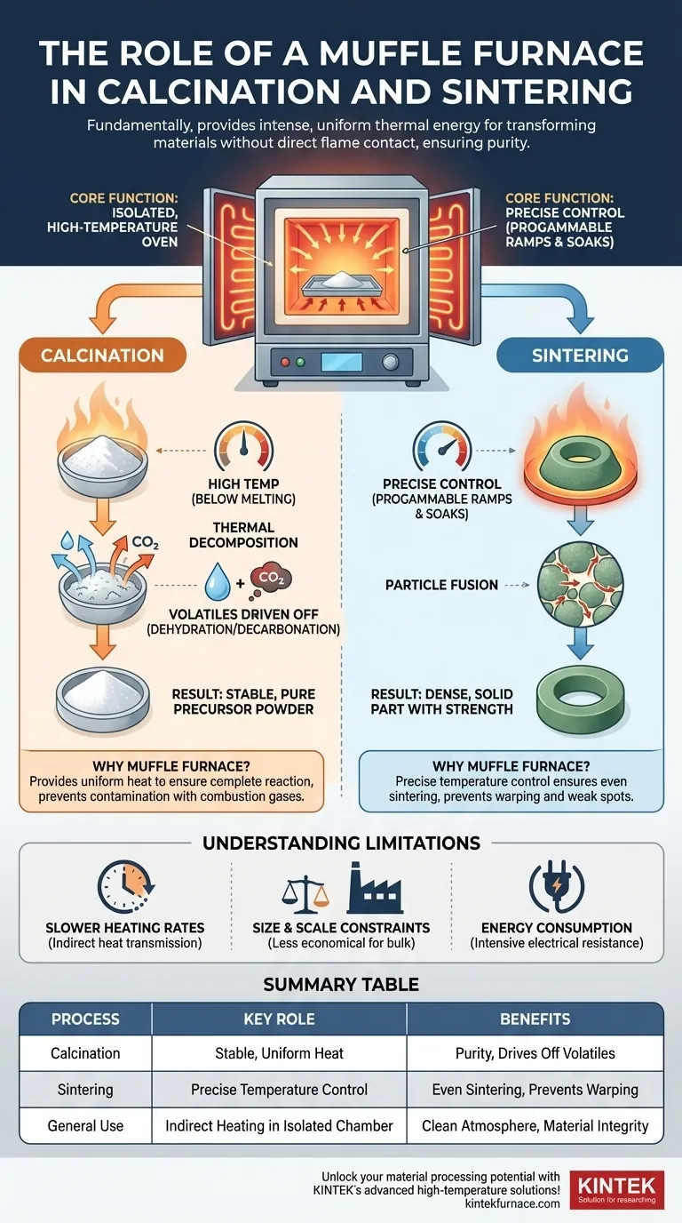 소각로(Muffle furnace)는 소성 및 소결에서 어떤 역할을 할까요? 고온 재료 가공에 필수적 시각적 가이드