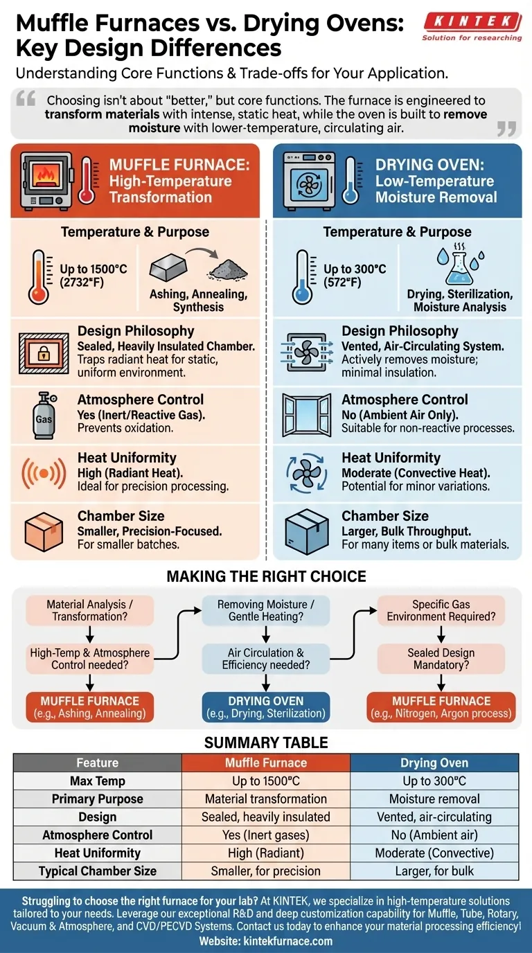 Was sind die wesentlichen Designunterschiede zwischen Muffelöfen und Trockenschränken? Wählen Sie das richtige Werkzeug für Ihr Labor Visuelle Anleitung