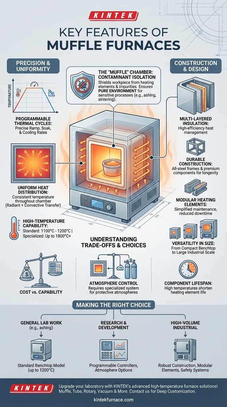 머플로의 주요 특징은 무엇입니까? 실험실에서 정밀도와 순도를 높여보세요 시각적 가이드