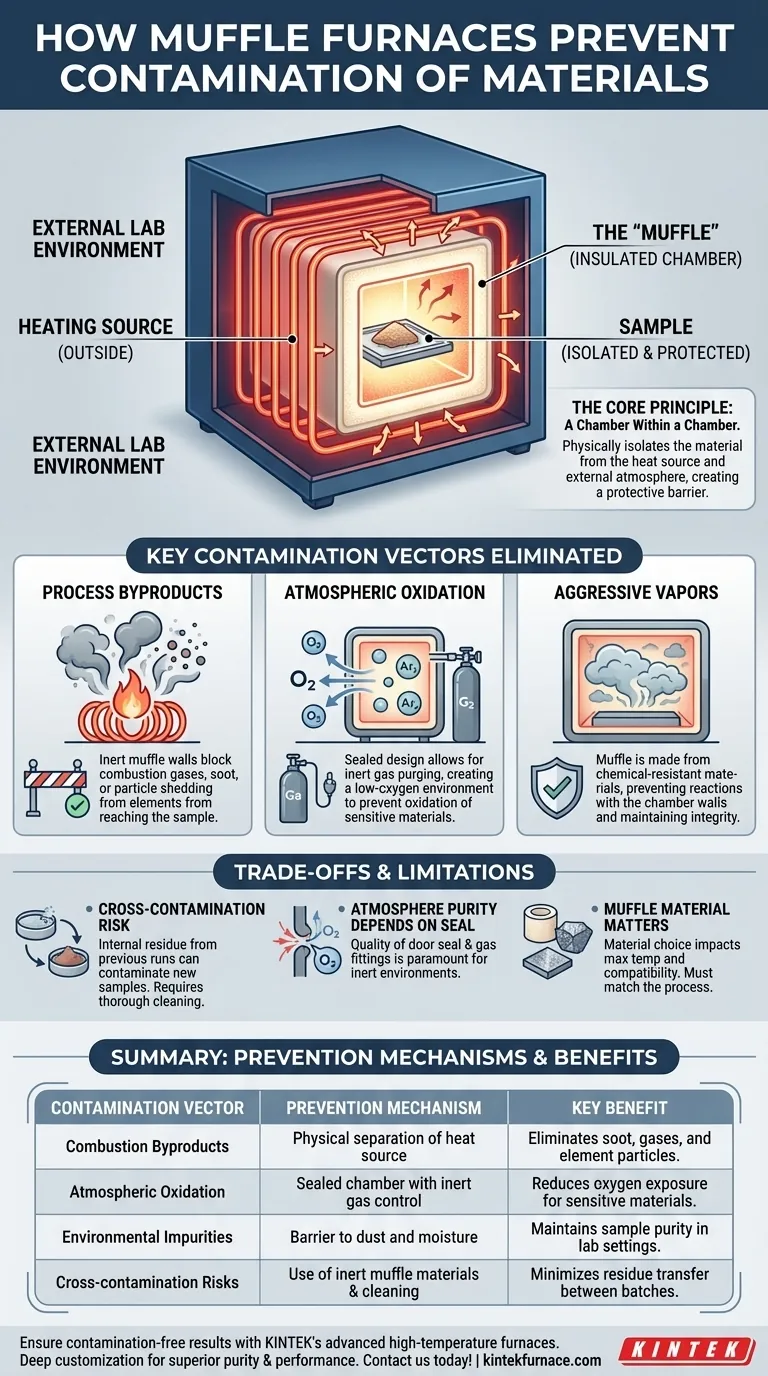 Wie verhindern Muffelöfen die Kontamination von Materialien? Gewährleistung der Reinheit bei Hochtemperaturprozessen Visuelle Anleitung