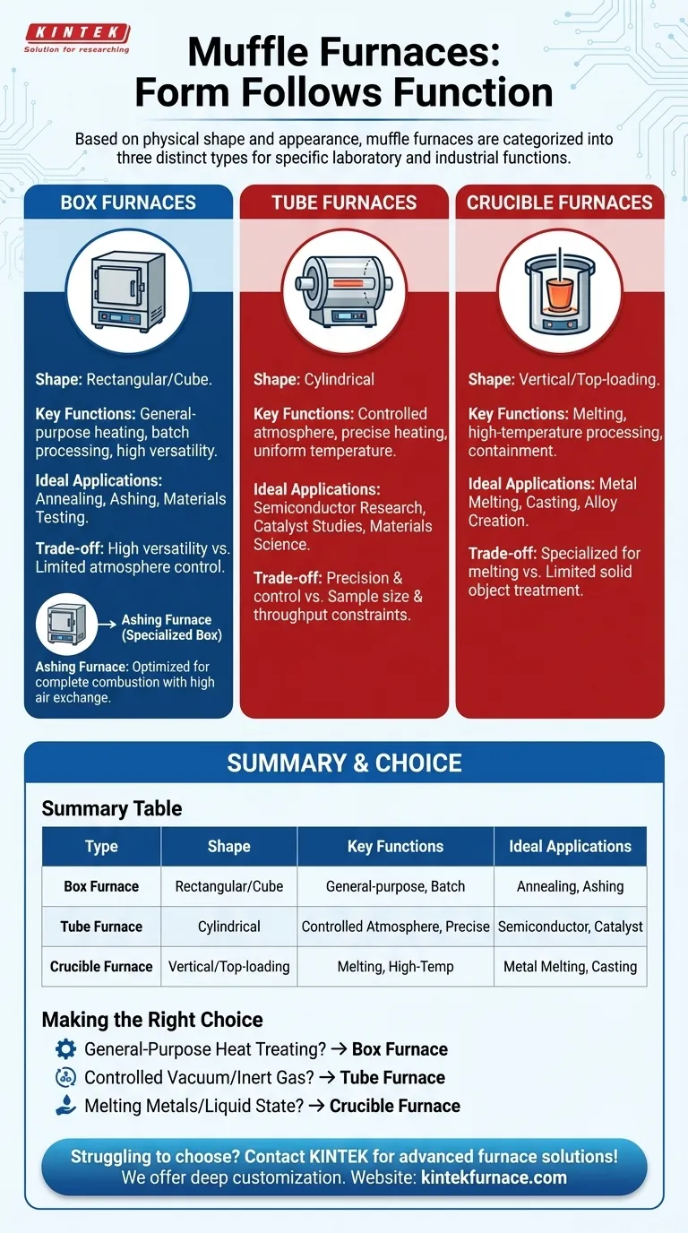 Quels sont les différents types de fours à moufle basés sur leur apparence et leur forme ? Choisissez le bon four pour votre laboratoire. Guide Visuel