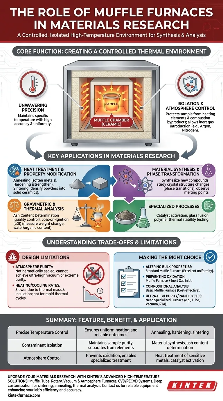 머플로(Muffle furnace)는 재료 연구에서 어떤 역할을 할까요? 연구실을 위한 정밀 열처리 기능을 잠금 해제하세요 시각적 가이드
