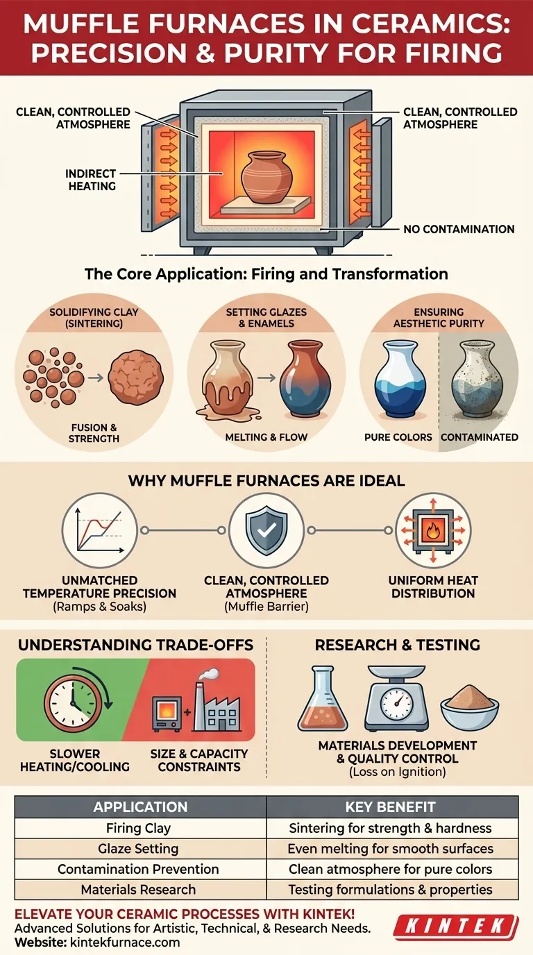 Welche Anwendungen haben Muffelöfen in der Keramik? Präzises Brennen für überlegene Ergebnisse freischalten Visuelle Anleitung