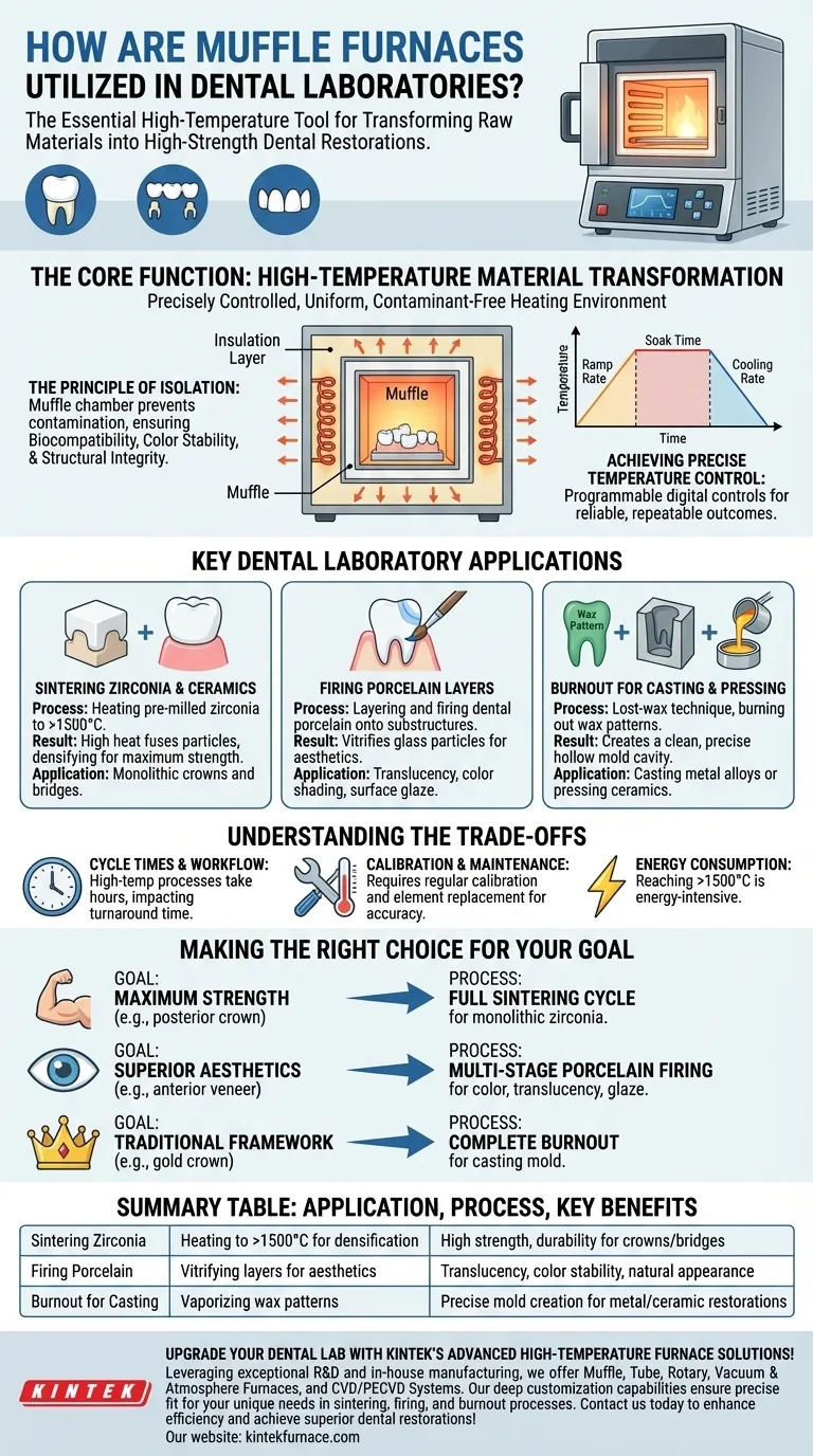 How are muffle furnaces utilized in dental laboratories? Essential for Sintering, Firing, and Casting Visual Guide