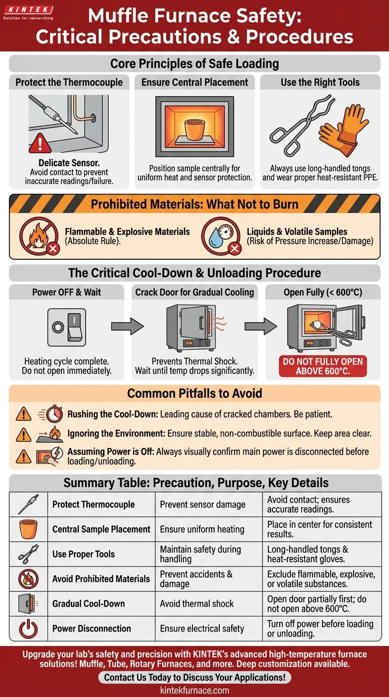 Quali precauzioni è necessario adottare quando si introducono oggetti nella fornace a muffola? Garantire sicurezza e precisione nelle operazioni ad alta temperatura Guida Visiva