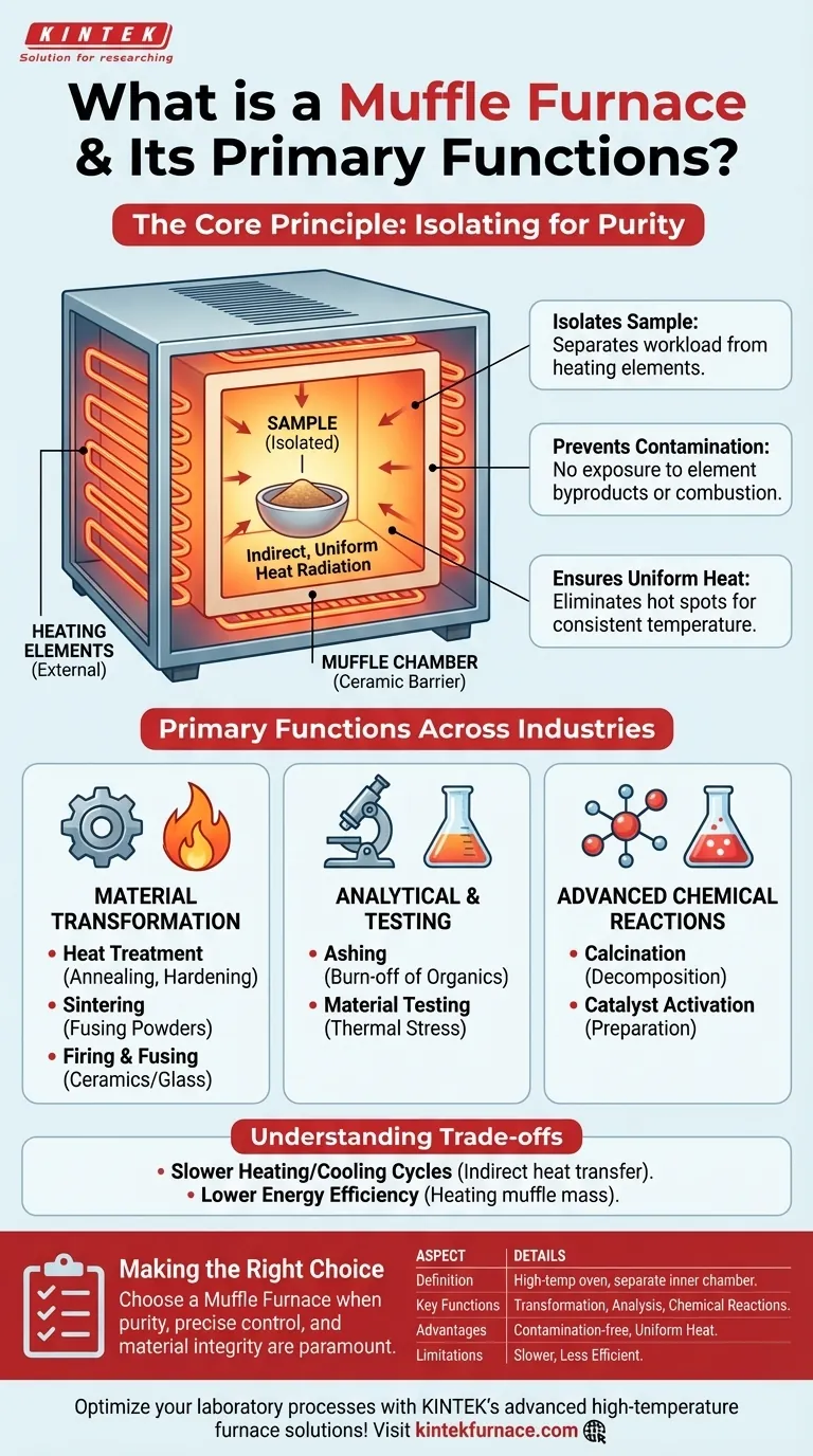 Qu'est-ce qu'un four à moufle et quelles sont ses fonctions principales ? Découvrez le traitement à haute température sans contamination Guide Visuel
