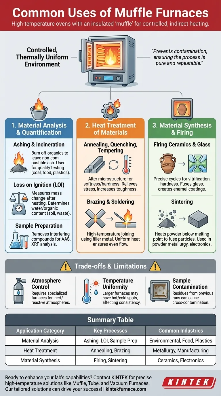 ما هي الاستخدامات الشائعة للأفران الصندوقية (Muffle Furnaces)؟ ضرورية لتحليل المواد والمعالجة الحرارية والتصنيع دليل مرئي