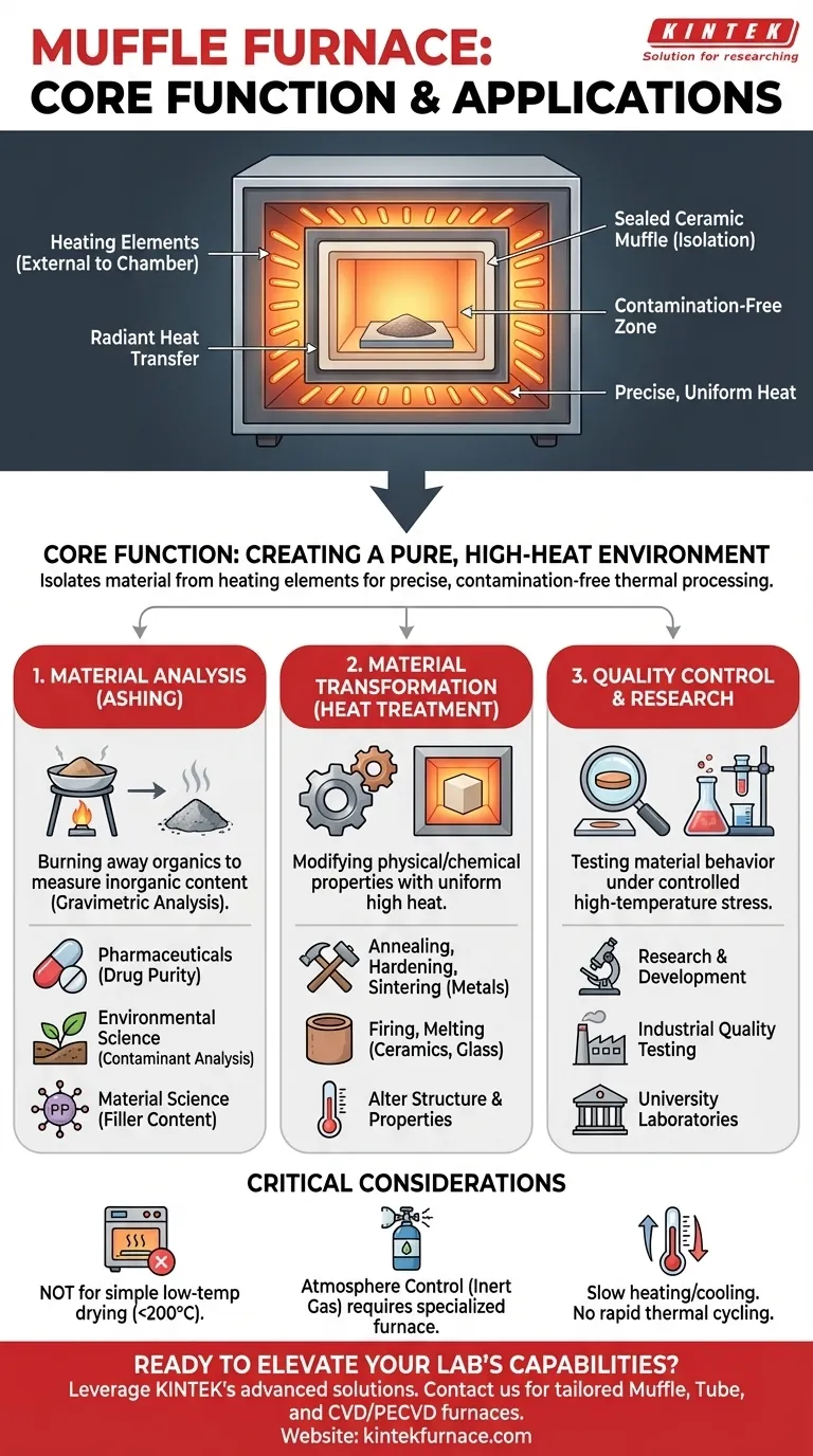 Quali sono le applicazioni tipiche per questo forno a muffola? Ottieni Trattamenti Termici e Analisi Precisi Guida Visiva