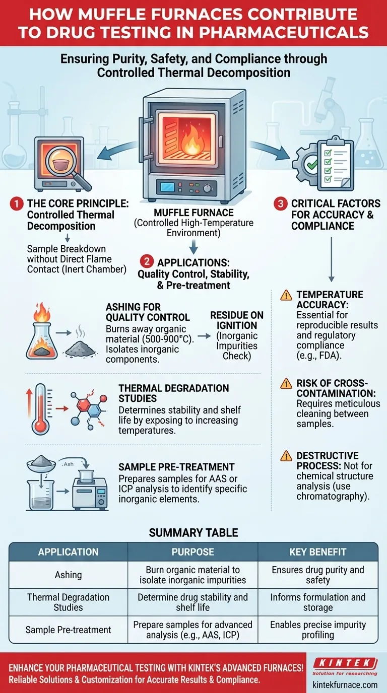 ¿Cómo contribuyen los hornos mufla a las pruebas de medicamentos en productos farmacéuticos? Garantizar la pureza y el cumplimiento con precisión Guía Visual