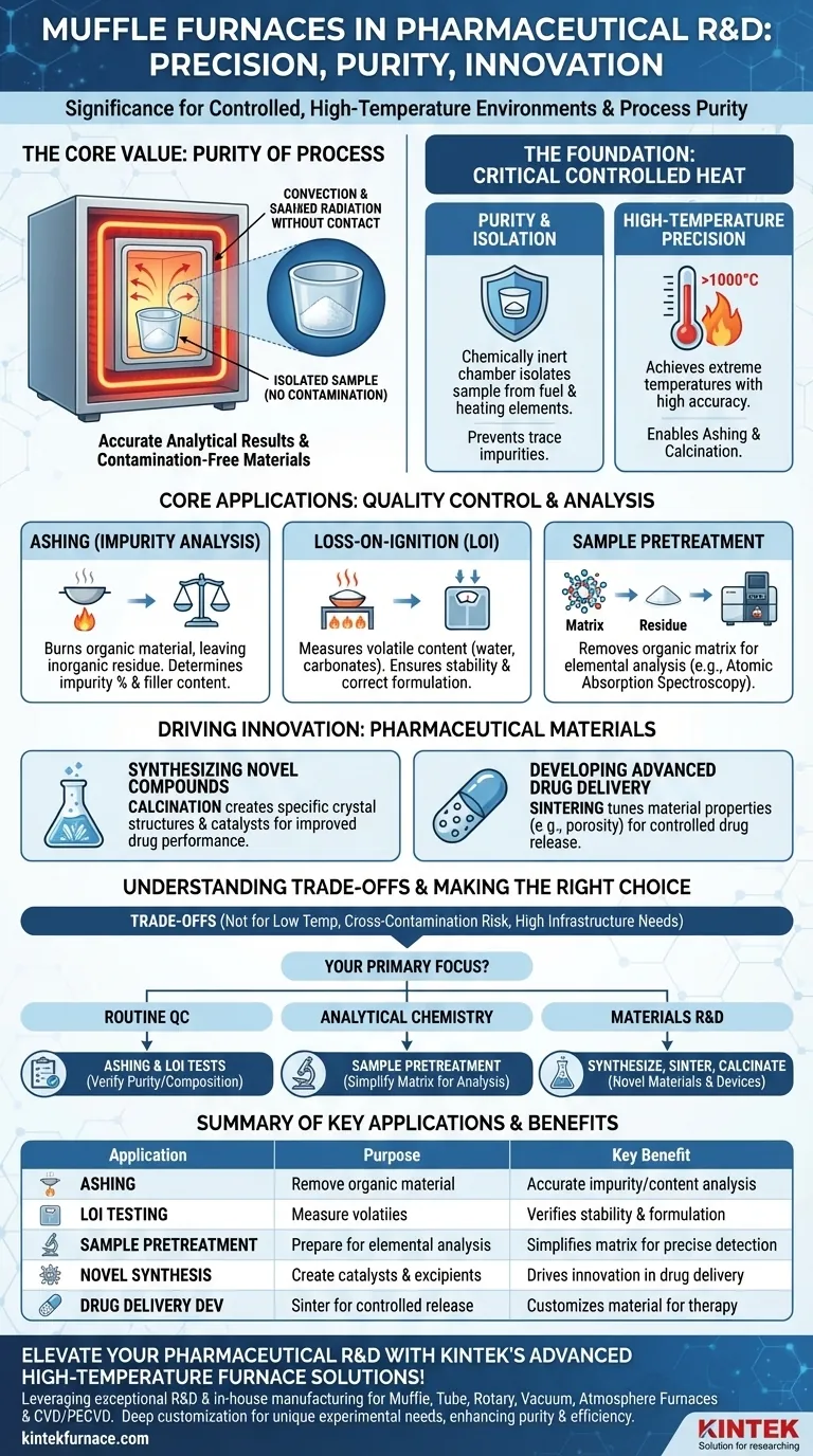 가열로(Muffle Furnace)가 제약 연구 개발에서 갖는 중요성은 무엇입니까? 의약품 분석에서 순도와 정밀도를 확보하세요 시각적 가이드