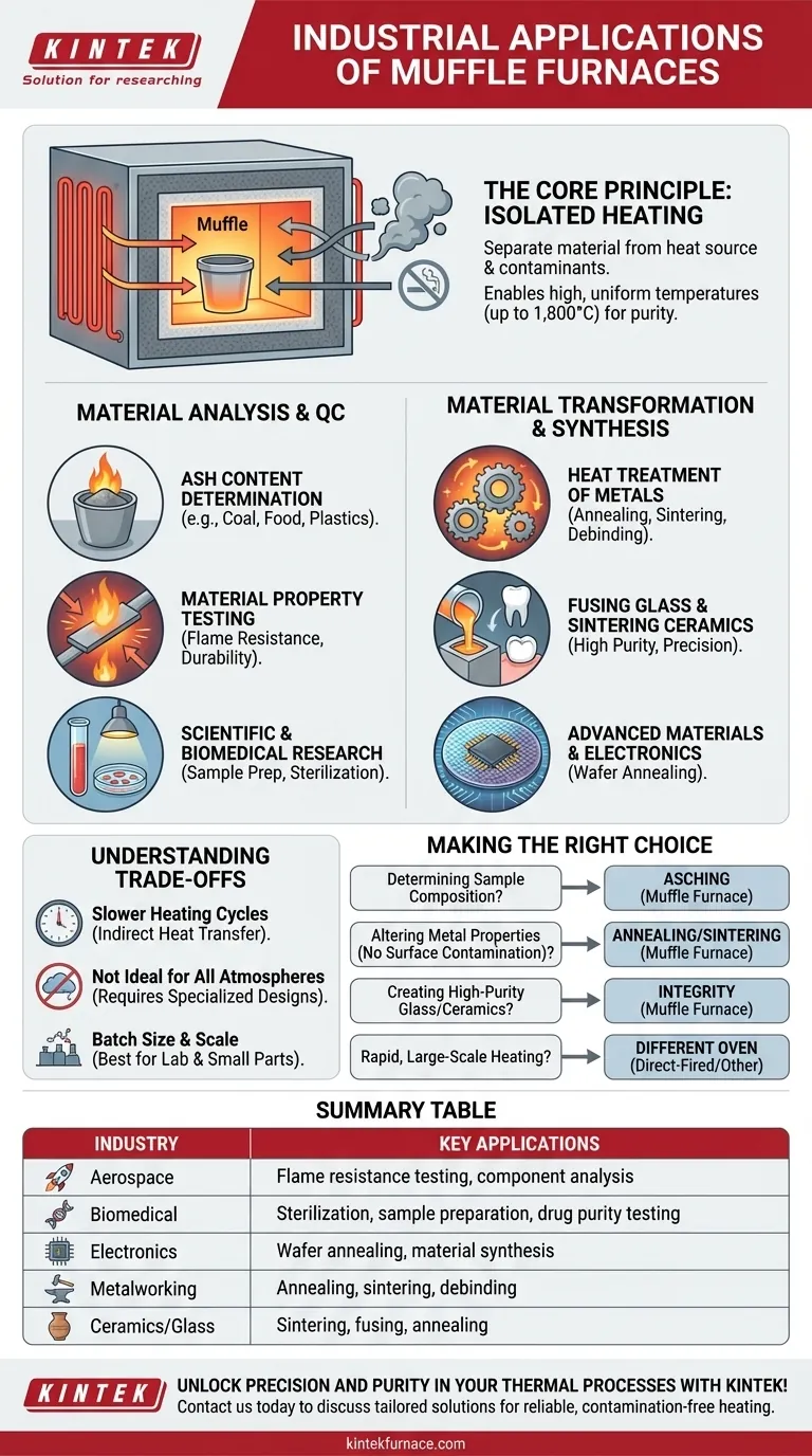 Quais aplicações industriais utilizam fornos mufla? Essenciais para processos limpos e de alta temperatura Guia Visual