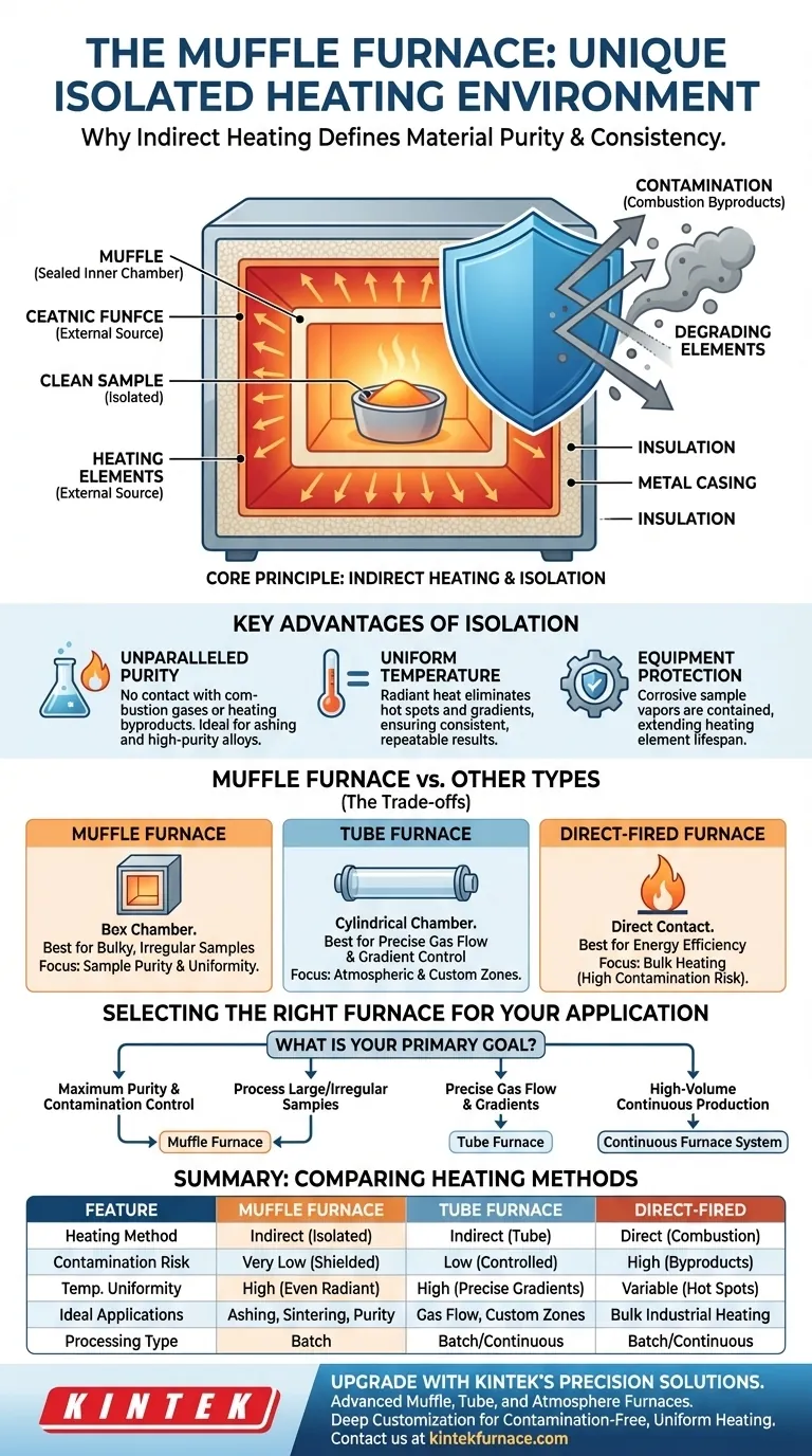 What makes the muffle furnace's heating environment unique compared to other furnaces? Discover the Key to Contamination-Free Heating Visual Guide