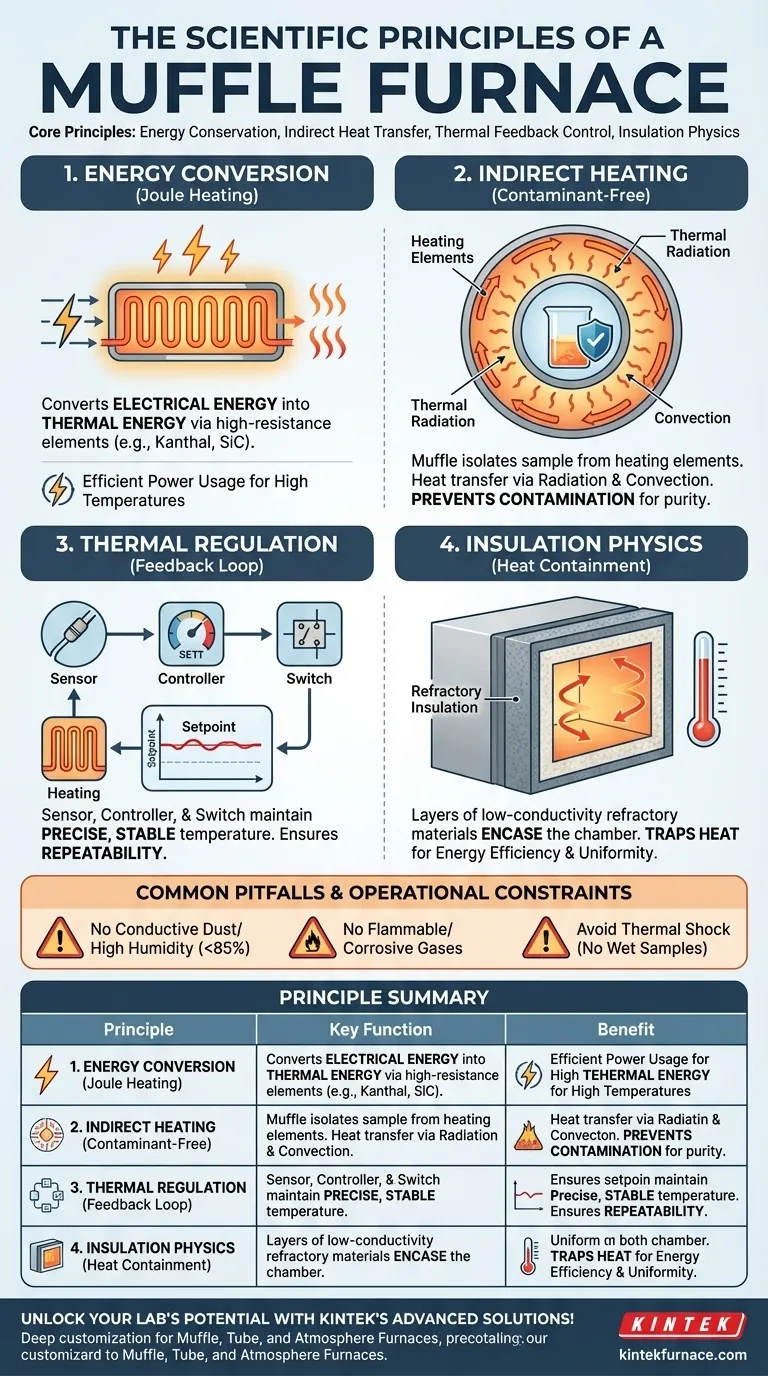 What scientific principles govern the operation of a muffle furnace? Master Precise Heat Control for Pure Results Visual Guide
