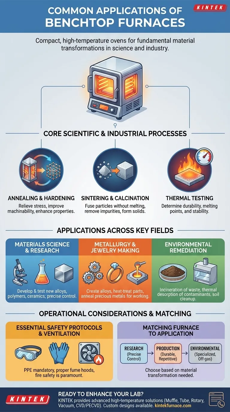Quais são as aplicações comuns dos fornos de bancada? Desbloqueie a Precisão na Ciência dos Materiais e Mais Guia Visual