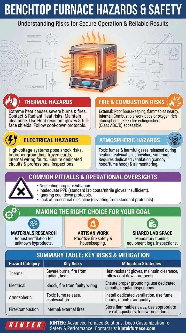 Quais são os perigos potenciais associados aos fornos de bancada? Guia Essencial de Segurança para Usuários de Laboratório Guia Visual
