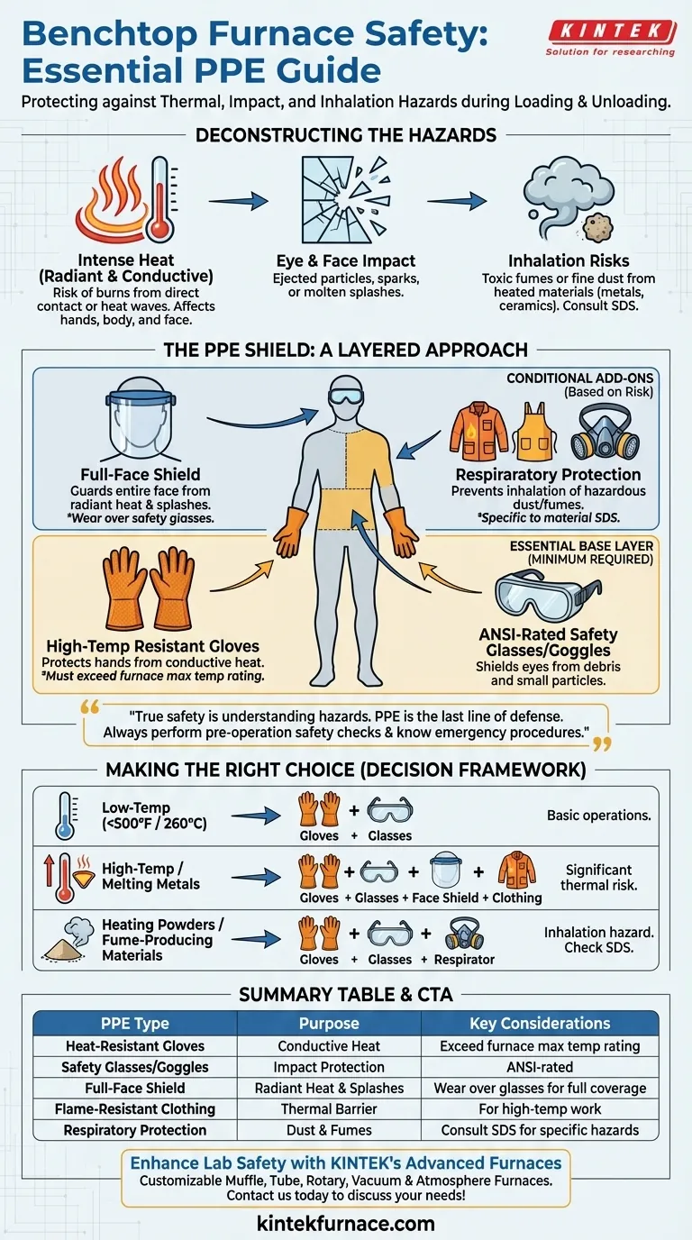 卓上炉の装填および取り出しには、どのような特定のPPEが推奨されますか？安全な高温処理のための必須装備 ビジュアルガイド