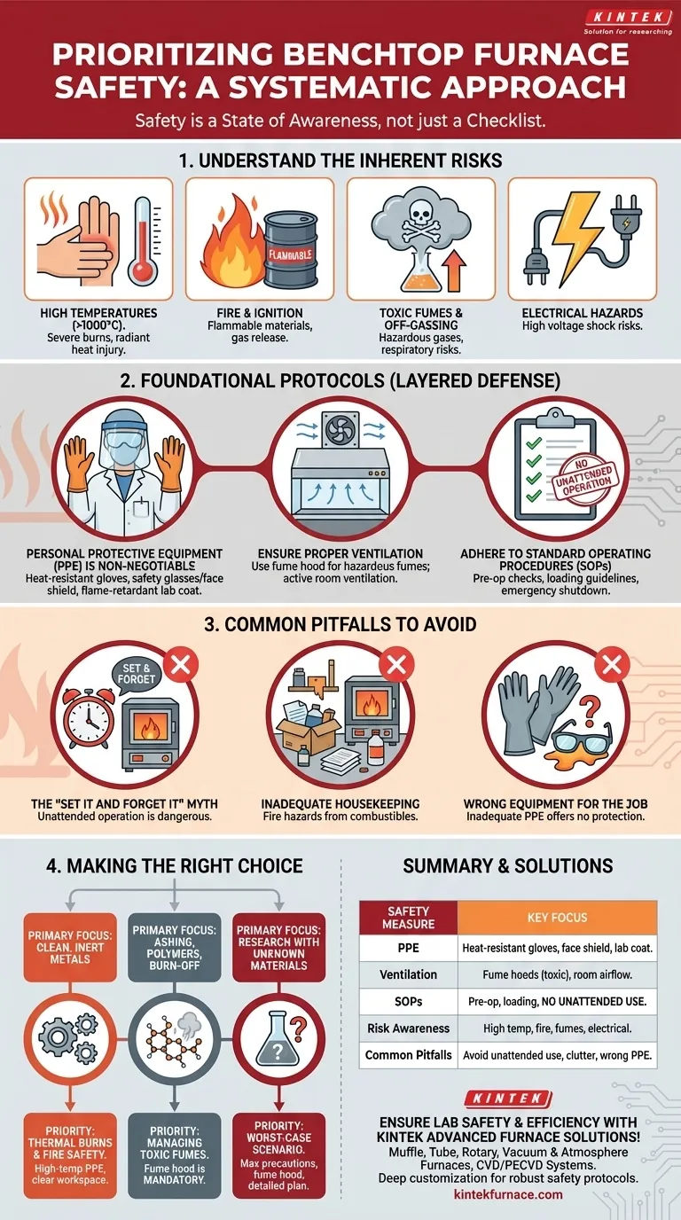 Quais são as principais medidas de segurança a priorizar ao trabalhar com fornos de bancada? Garanta uma Operação Segura com Orientações de Especialistas Guia Visual