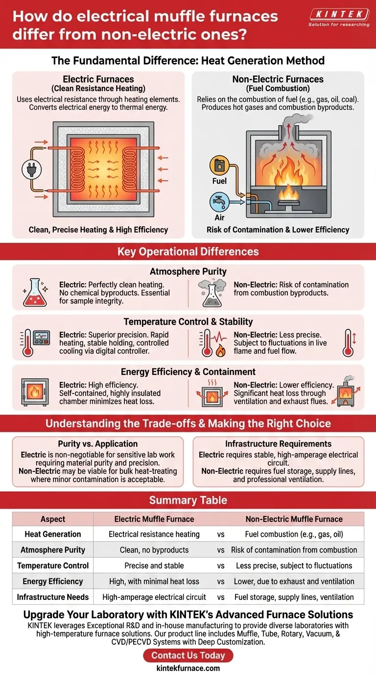 How do electrical muffle furnaces differ from non-electric ones? Choose the Right Furnace for Your Lab Visual Guide