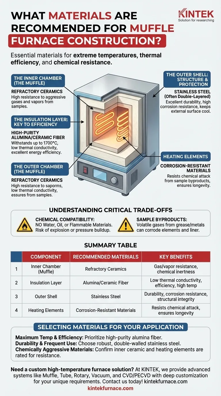 マッフル炉の構造に推奨される材料は何ですか？高温性能と安全性の両方を最適化してください。 ビジュアルガイド