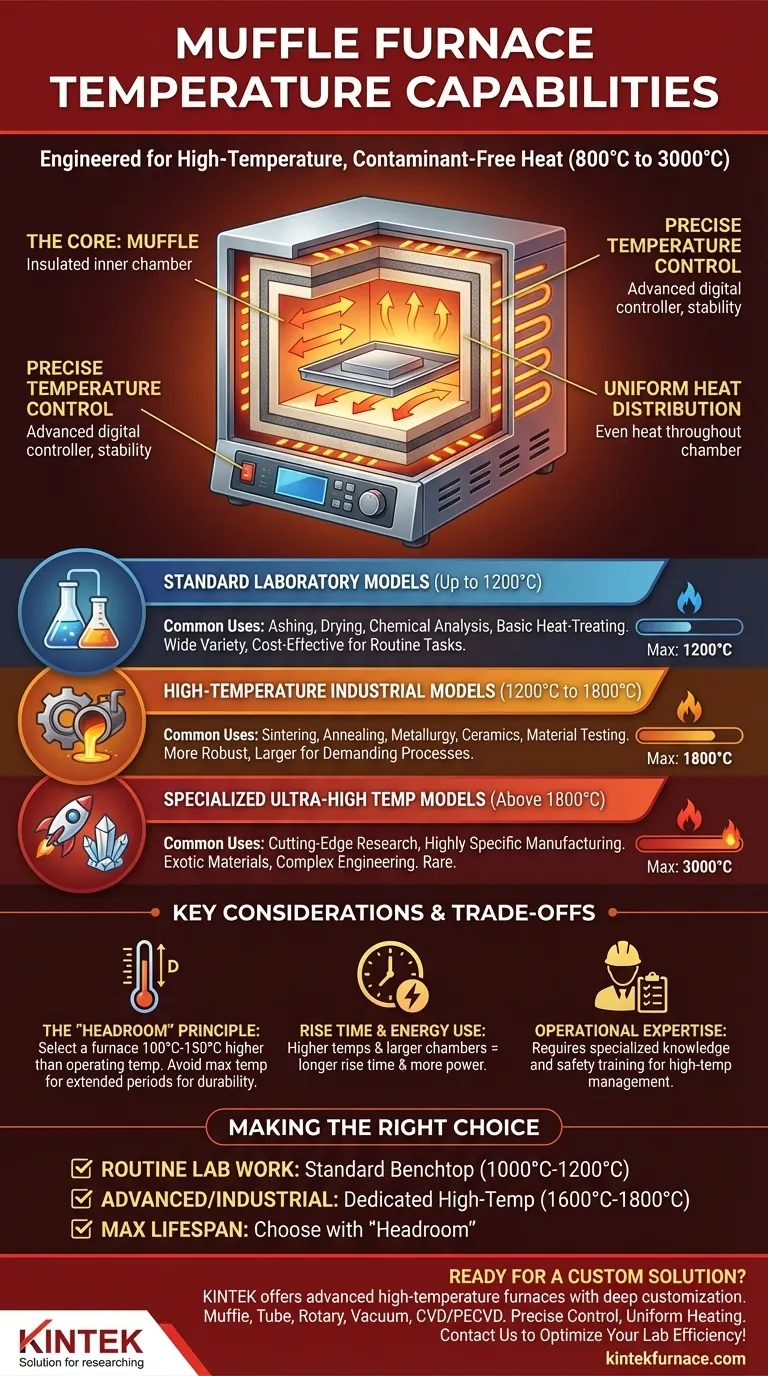 What are the temperature capabilities of muffle furnaces? Find Your Perfect High-Temp Solution Visual Guide
