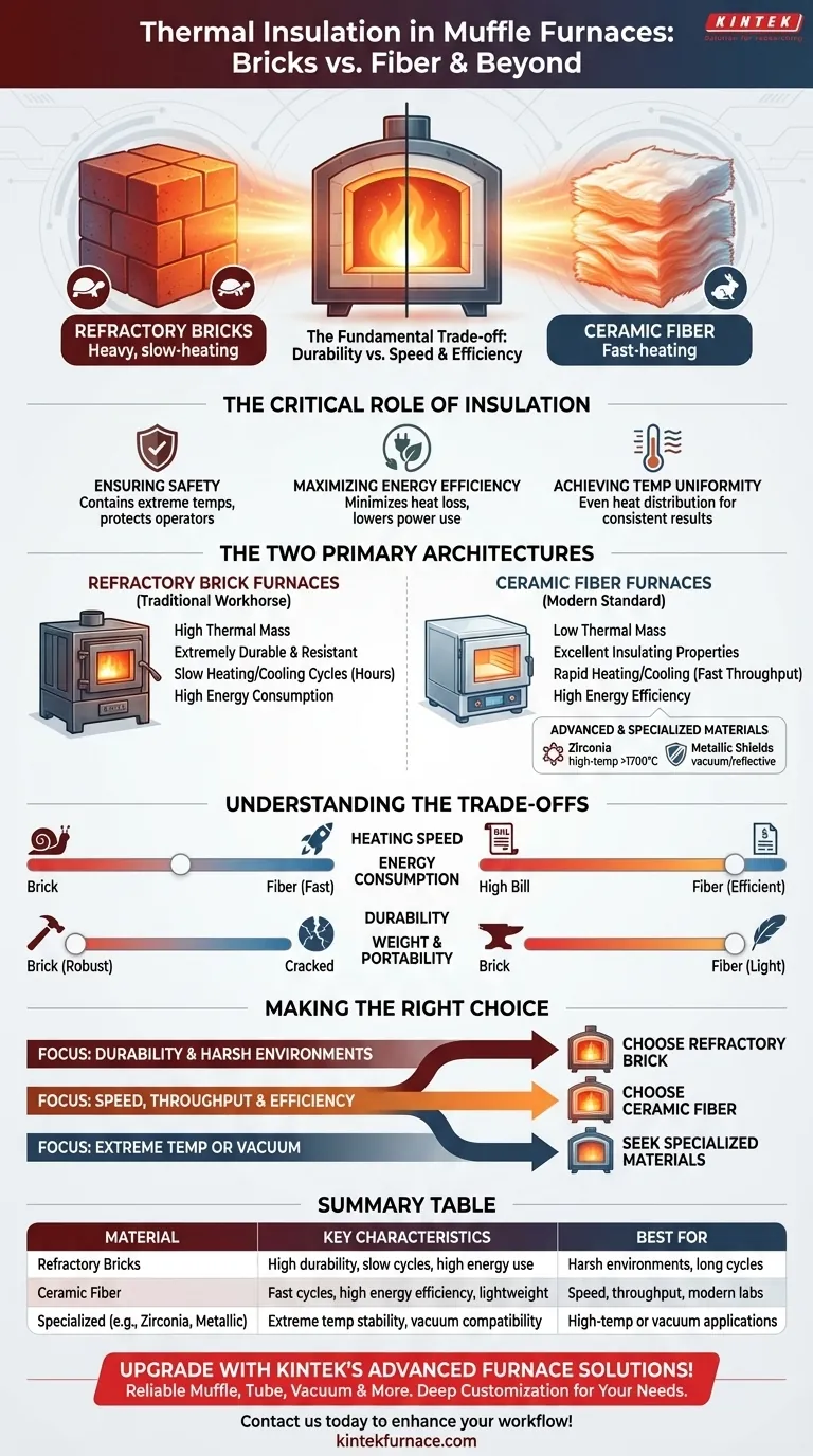 ما هي مواد العزل الحراري المستخدمة في أفران الصهر (Muffle Furnaces)؟ اختر العزل المناسب للكفاءة والمتانة دليل مرئي