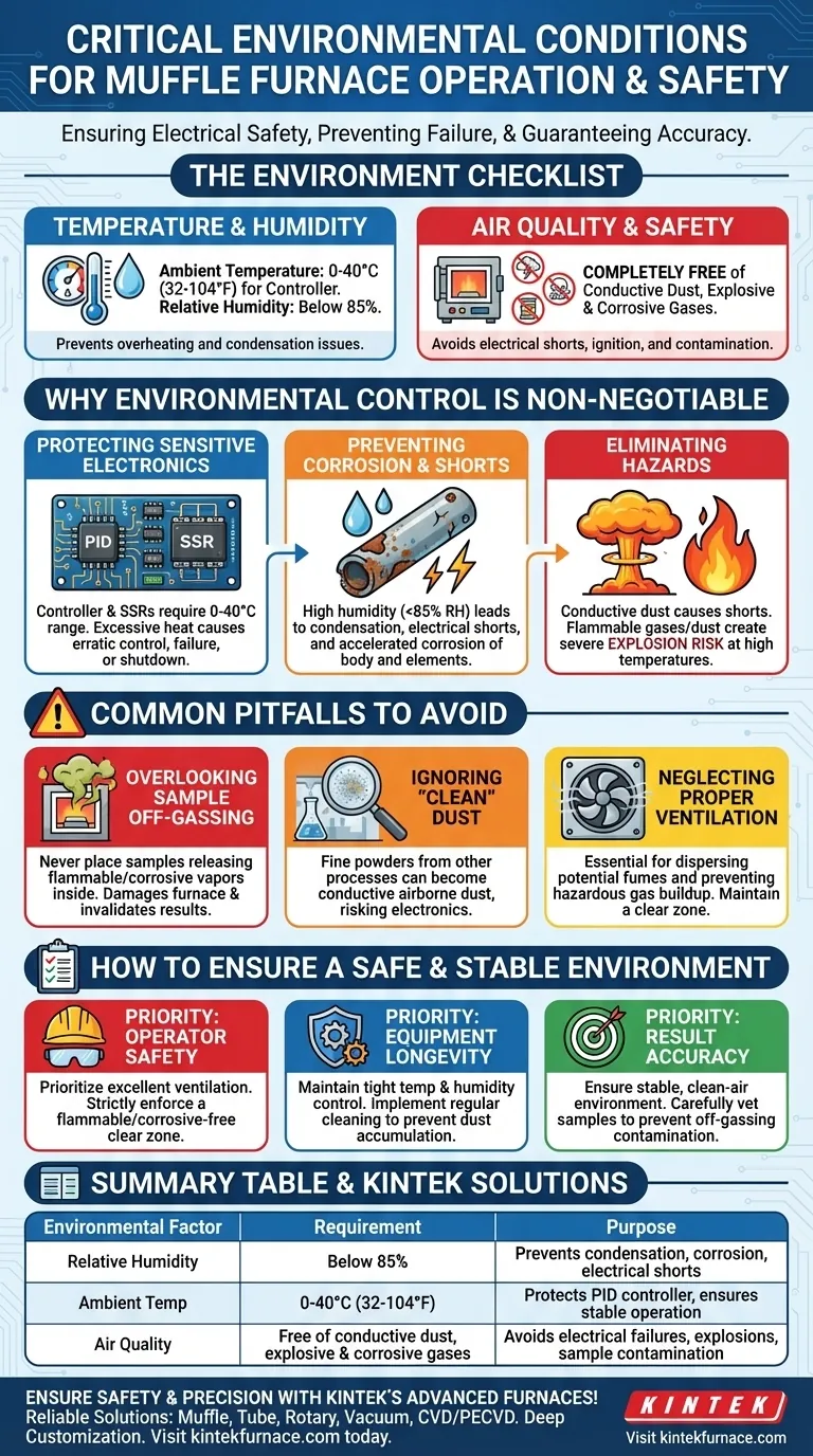 What are the environmental conditions for a muffle furnace? Ensure Safe, Accurate High-Temperature Operations Visual Guide