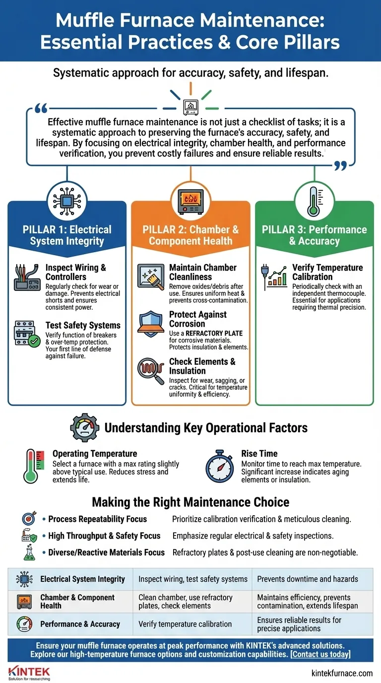 What maintenance practices are recommended for muffle furnaces? Ensure Longevity and Precision in Your Lab Visual Guide