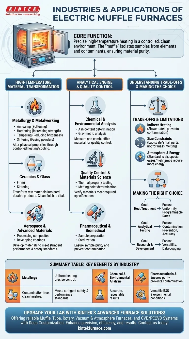 What industries commonly use electric muffle furnaces? Essential for Precise High-Temp Processing Visual Guide