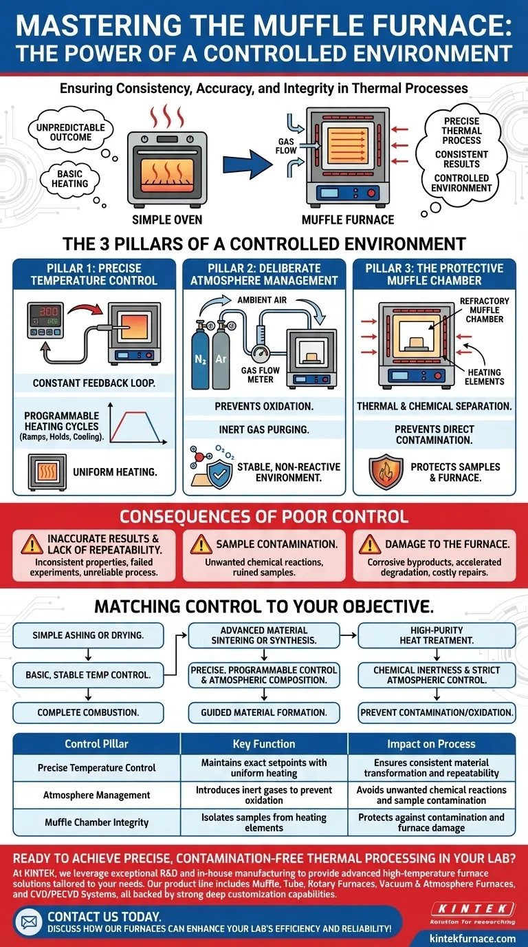 Perché un ambiente controllato è importante in un forno a muffola? Garantire risultati precisi e privi di contaminazione Guida Visiva