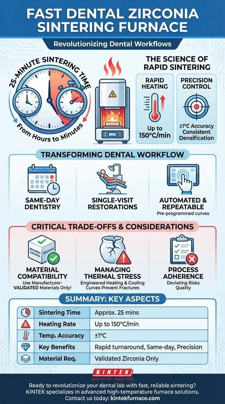 What is the sintering time for the Fast dental Zirconia Sintering Furnace? Achieve Same-Day Dental Restorations Visual Guide