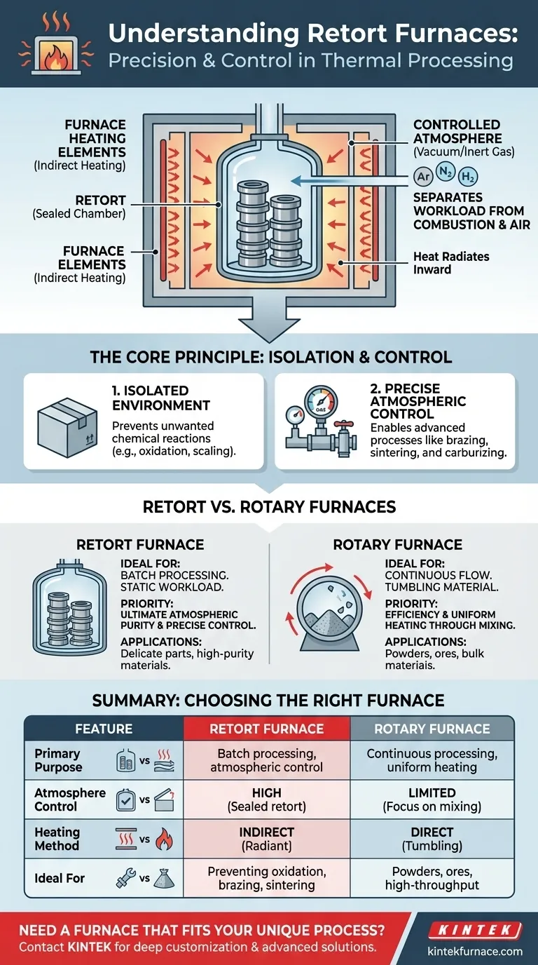 ¿Qué es un horno de crisol (retort furnace) y cuál es su propósito principal? Tratamiento térmico controlado y magistral para sus materiales Guía Visual