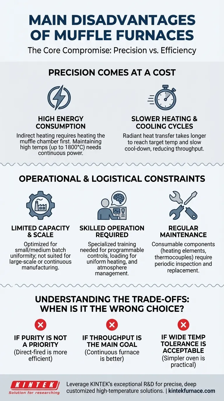 Quais são as principais desvantagens dos fornos mufla? Principais Compromissos para Aquecimento de Precisão Guia Visual
