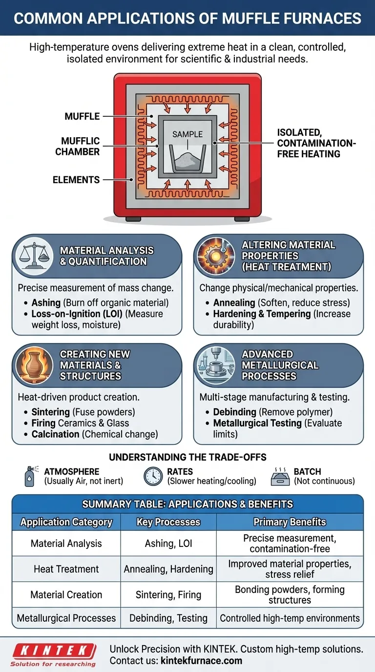 Quais são as aplicações comuns de fornos mufla? Usos Essenciais em Laboratórios e na Indústria Guia Visual