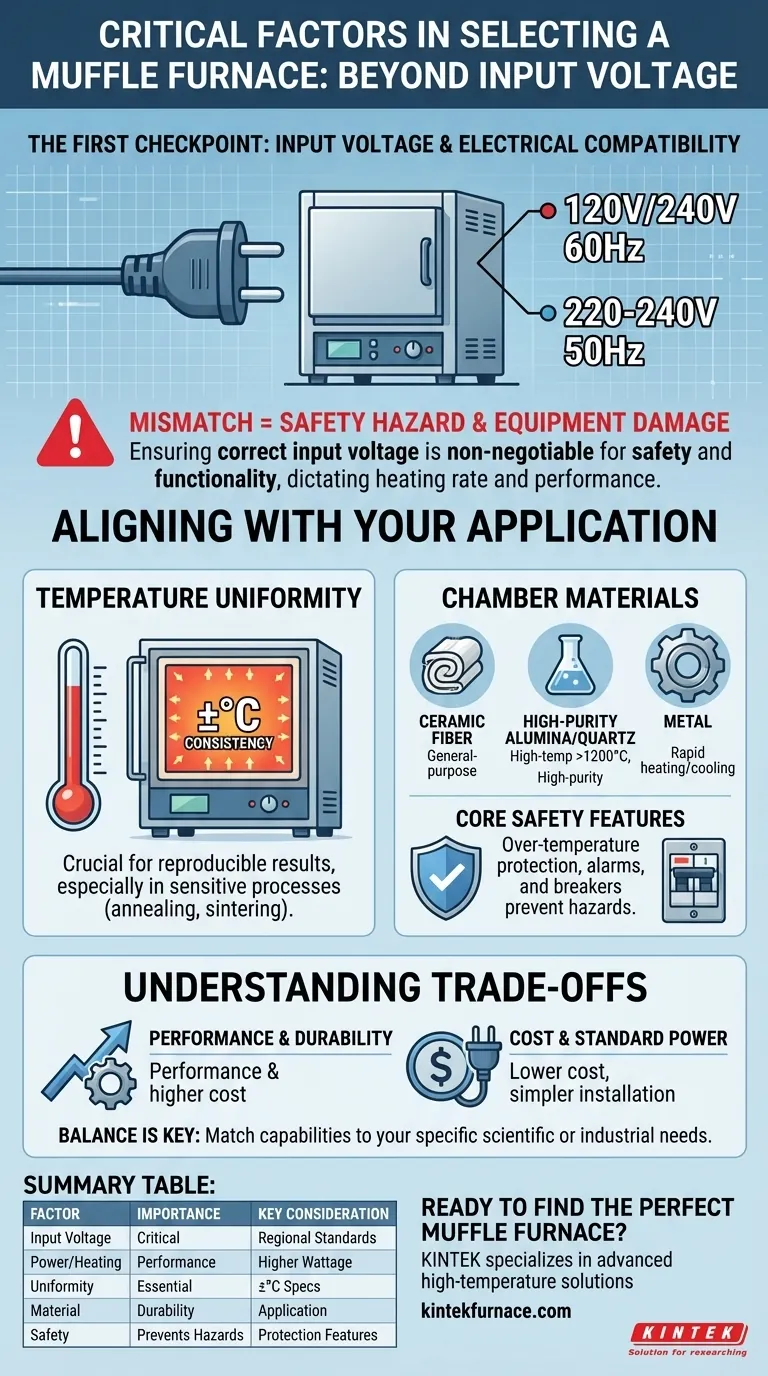 لماذا يعد جهد الإدخال عاملًا مهمًا في اختيار فرن التخميد؟ ضمان السلامة والأداء لمختبرك دليل مرئي