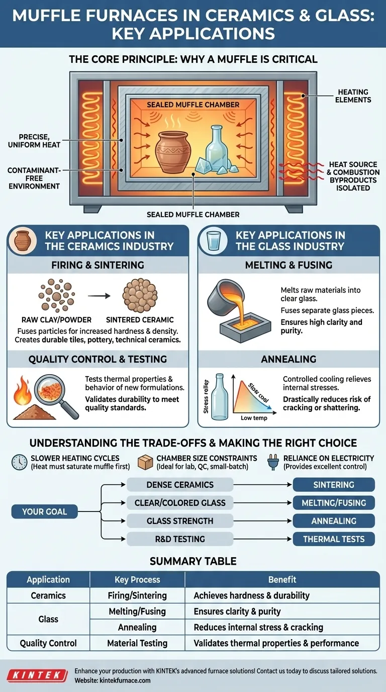 Come vengono utilizzati i forni a muffola nelle industrie della ceramica e del vetro? Essenziali per la lavorazione ad alta temperatura Guida Visiva