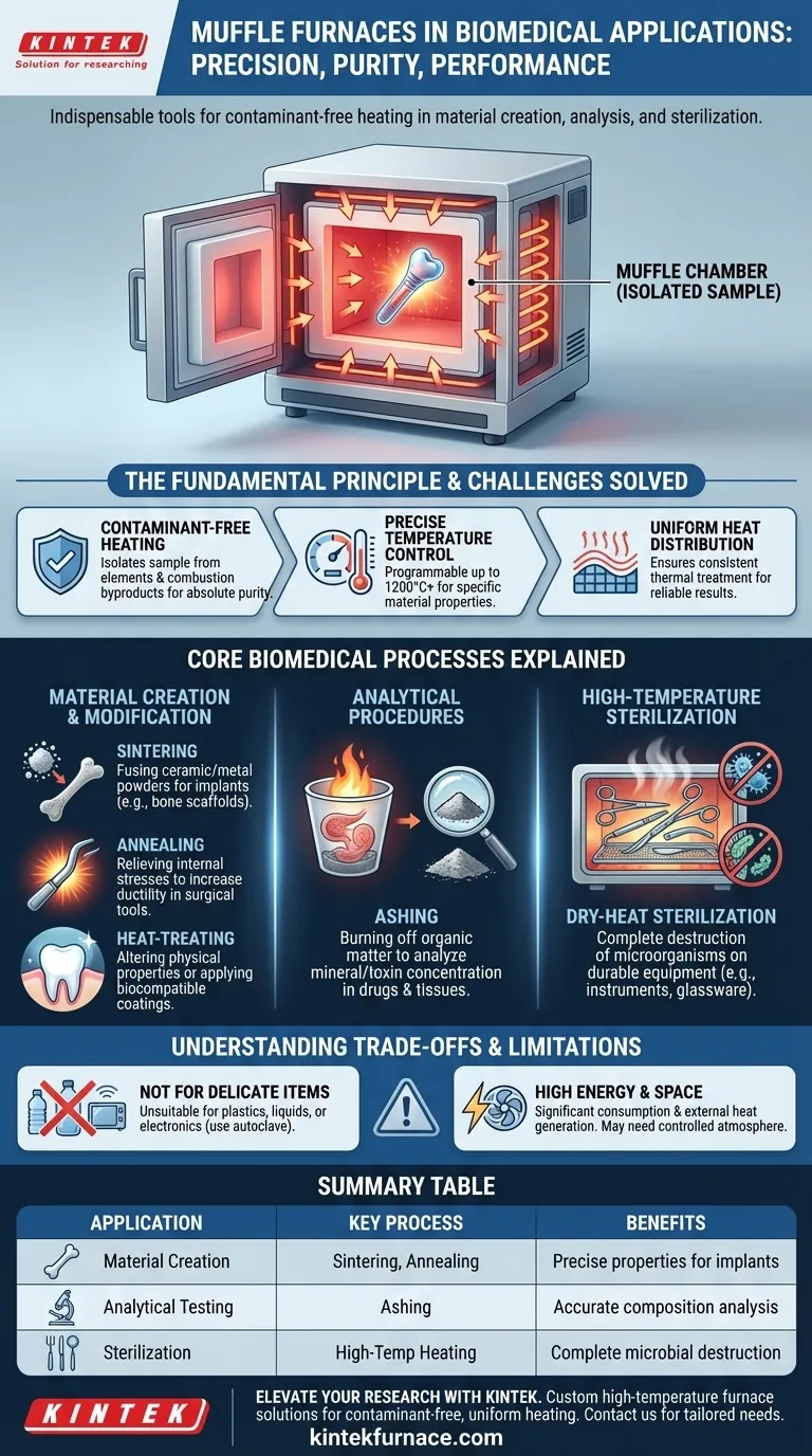 Qual é o papel dos fornos mufla em aplicações biomédicas? Essencial para a pureza e precisão na pesquisa médica Guia Visual