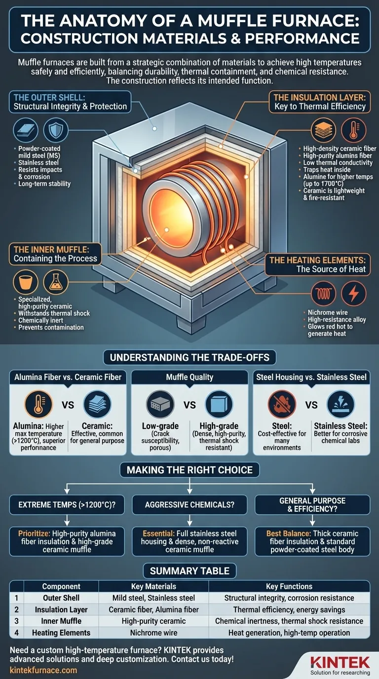 What materials are used in muffle furnace construction? Key Materials for High-Temp Performance Visual Guide