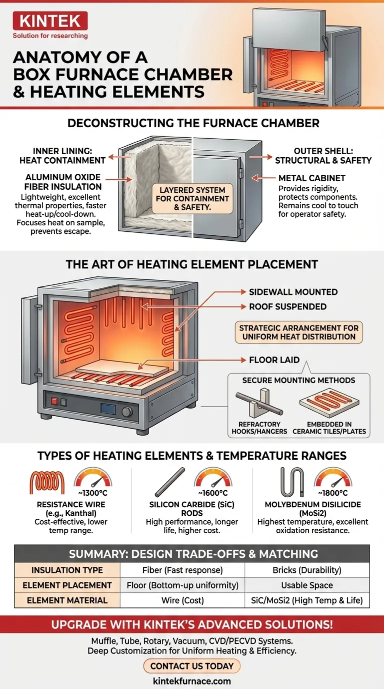 Di che materiale è costituita la camera del forno a scatola e come sono disposti gli elementi riscaldanti? Ottimizza la lavorazione termica del tuo laboratorio Guida Visiva