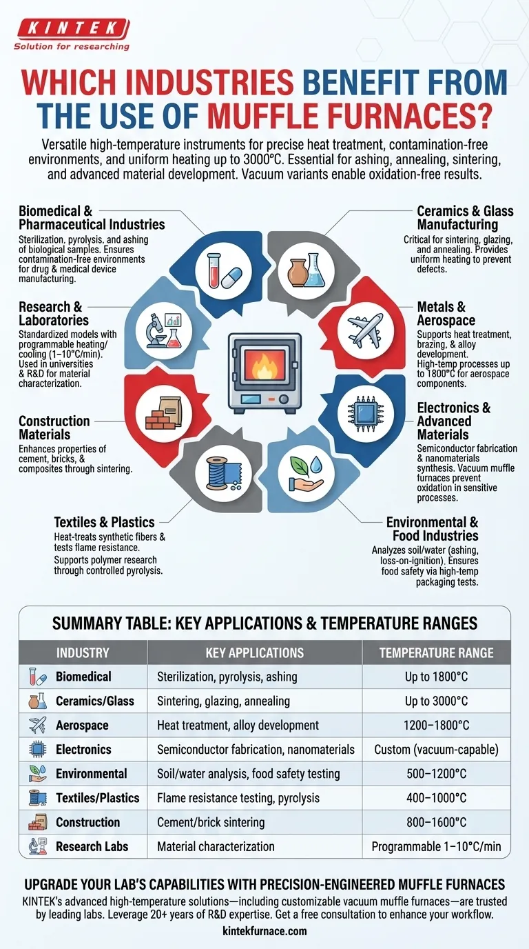 Which industries benefit from the use of muffle furnaces? Essential Applications Across 8 Key Sectors Visual Guide