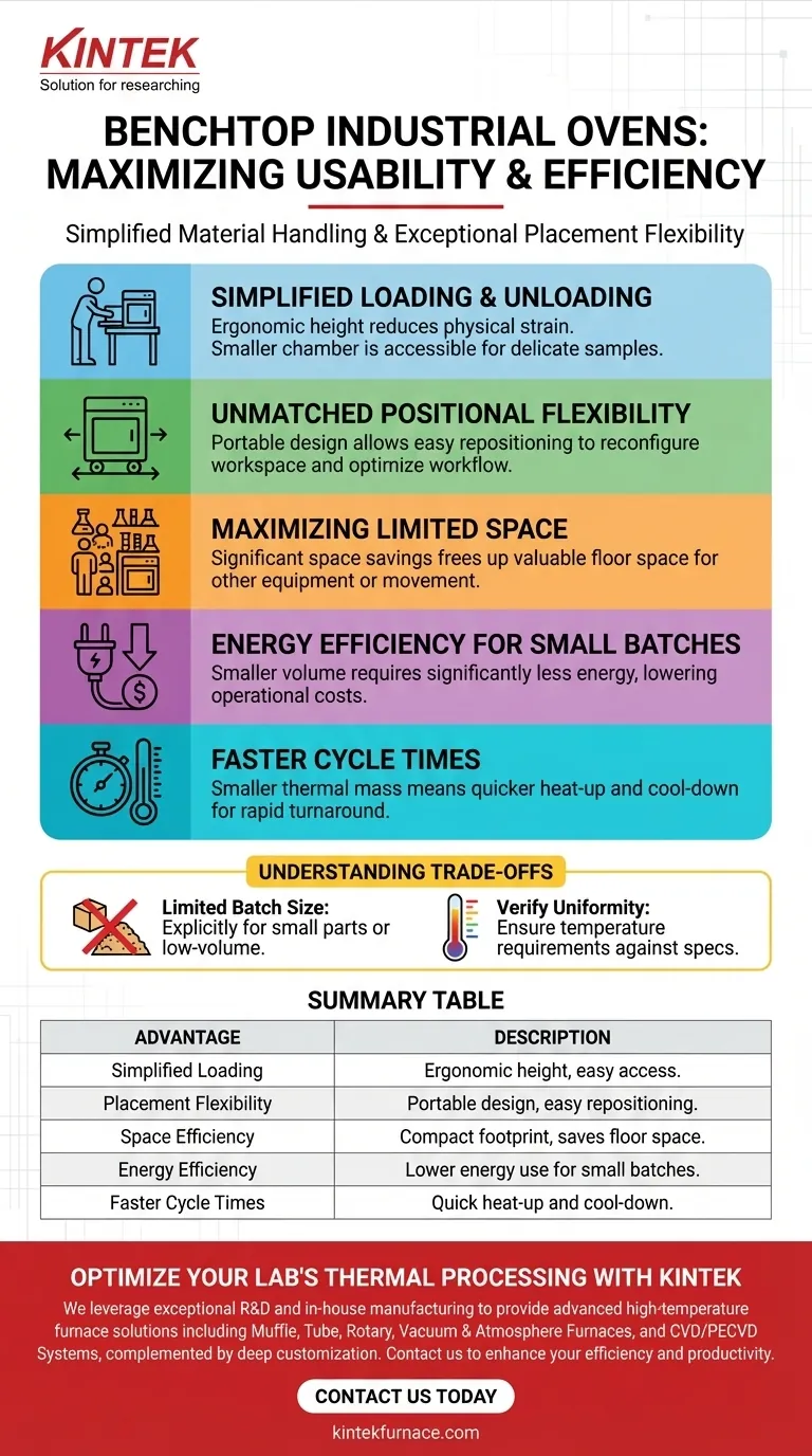 ¿Cuáles son las ventajas de un horno industrial de sobremesa en términos de usabilidad? Mejore la eficiencia del laboratorio con un diseño compacto Guía Visual