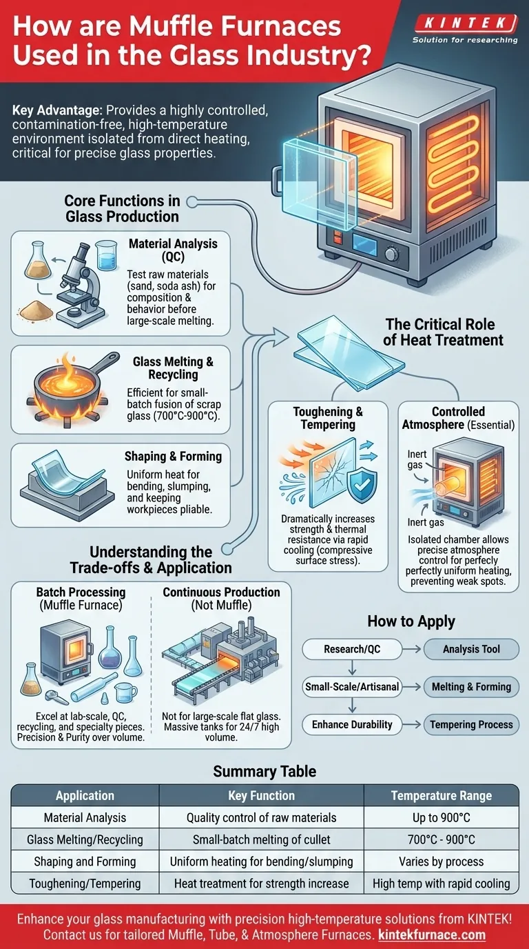 Как используются муфельные печи в стекольной промышленности? Прецизионный нагрев для контроля качества и закалки Визуальное руководство