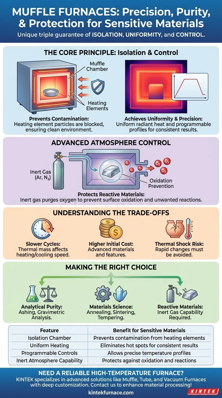 Cosa rende i forni a muffola particolarmente utili per i materiali sensibili? Garantiscono precisione, purezza e protezione Guida Visiva